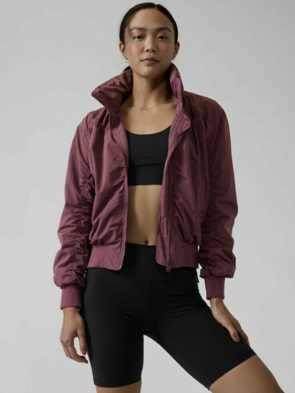 Athleta Point Reyes Bomber II Jacket size XL mulberry rose pink
